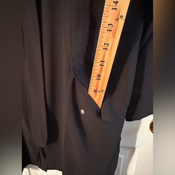 NWT WYNNE LAYERS Medium Black Sheer Long Zippered Tunic Jacket Pocket Hidden Zip - Picture 4 of 16